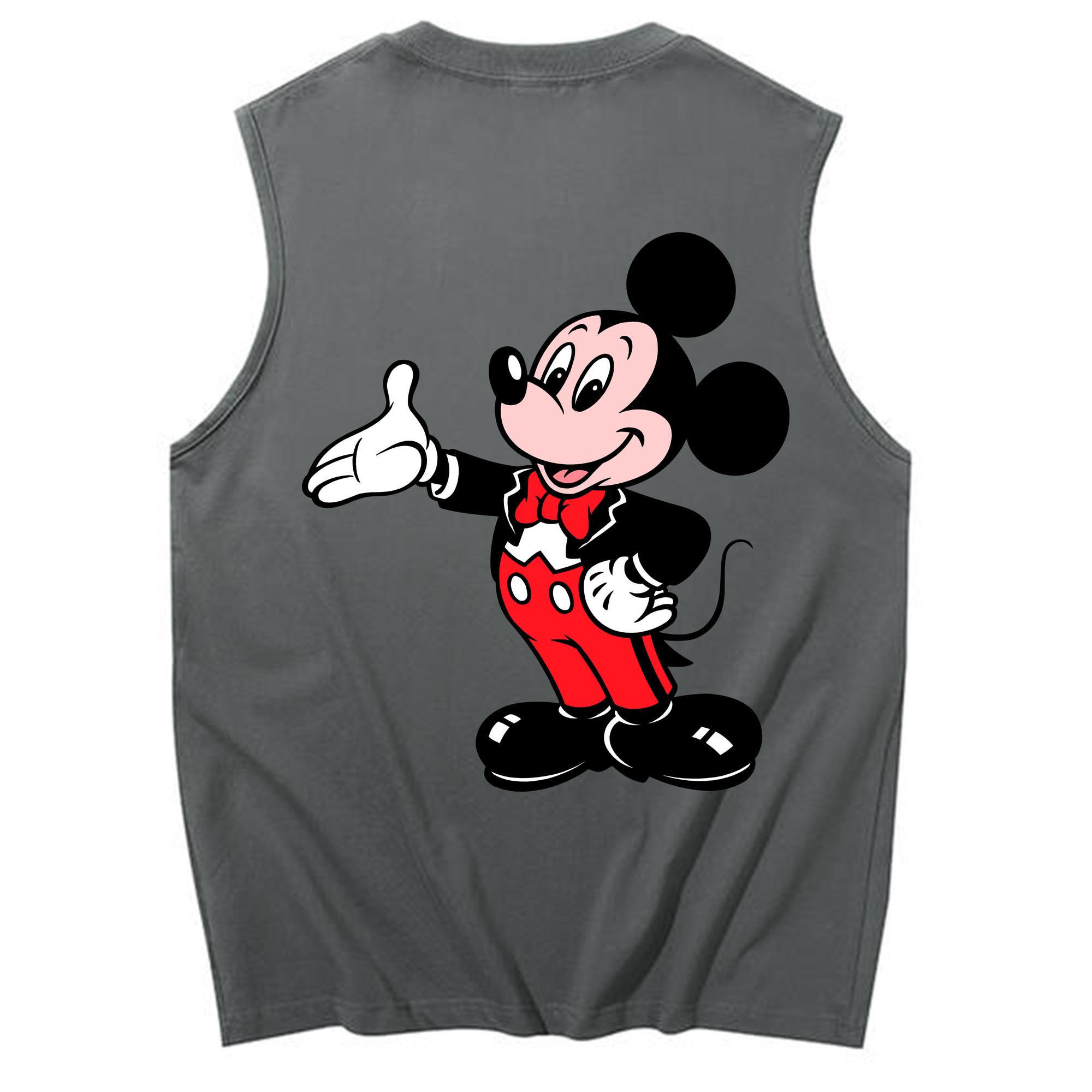 ミッキーマウス Mickey Mouse コットン100％タンクトップ（背面プリント）